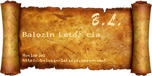 Balozin Letícia névjegykártya